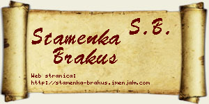 Stamenka Brakus vizit kartica